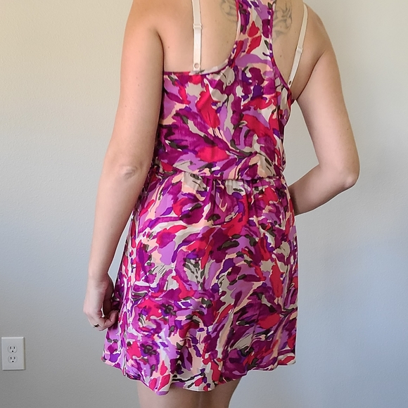 Parker silk ruffle watercolor floral mini dress - Picture 7 of 14